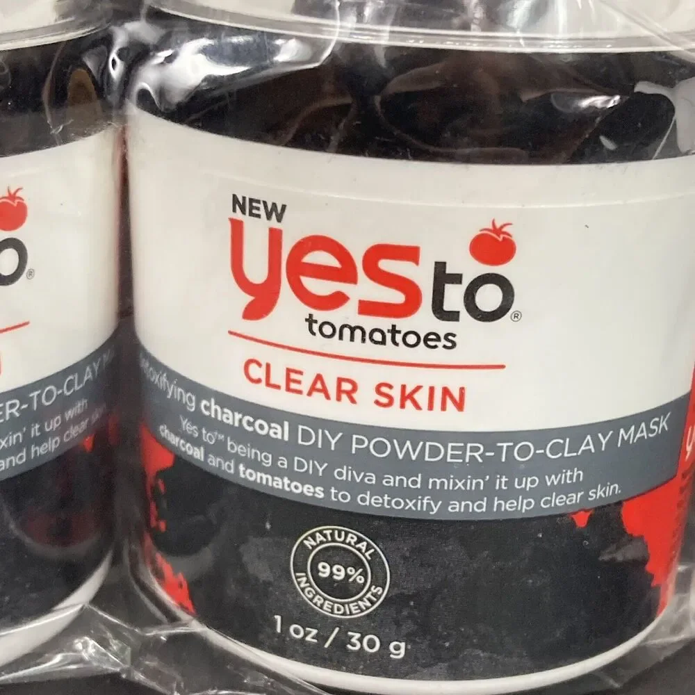 Yes To Tomatoes-Clear Skin Detoxifying Charcoal DIY Powder-To-Clay Mask x3- 1 oz